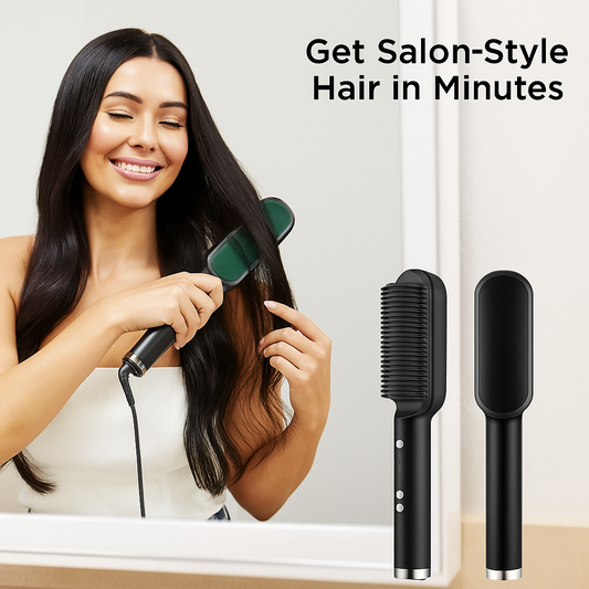 Hair Straightening Brush for Women | Fast Heating, Anti-Scald, Ionic Technology for Smooth & Silky Hair