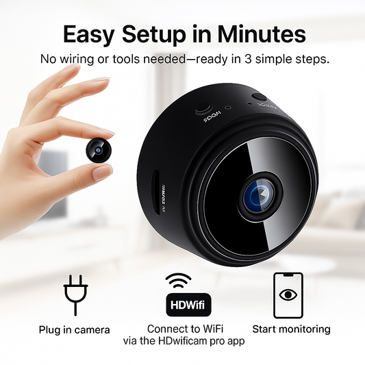 Mini Wireless WiFi Spy Camera, Night Vision, Motion Detection &amp; Portable Security 1080P