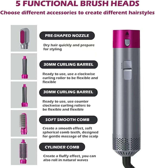 5 in 1 Multifunctional Hair Dryer Styling Tool| Hair Comb | Hair Curler