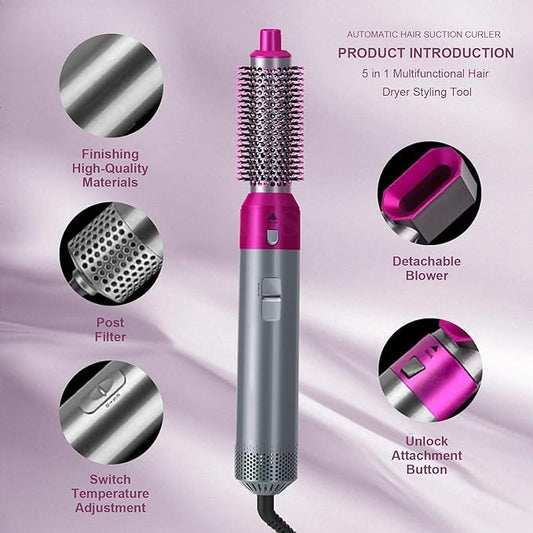 5 in 1 Multifunctional Hair Dryer Styling Tool| Hair Comb | Hair Curler