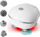 White electronic device with red lights and gray attachments on a white background
