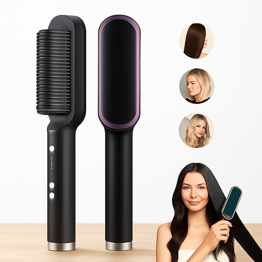 Hair Straightening Brush for Women | Fast Heating, Anti-Scald, Ionic Technology for Smooth & Silky Hair